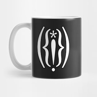 Vulva, white typographic design Mug